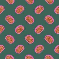 Sweet cupcake,seamless pattern on dark green background. vector