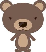 Cute bear, illustration, vector on white background.