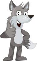 Wolf is ok, illustration, vector on white background.