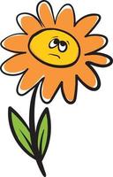 Sad marigold, illustration, vector on white background.