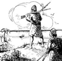 robinson crusoe, ilustración de la vendimia vector