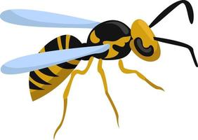 Yellow bee, illustration, vector on white background