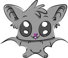 Baby bat, illustration, vector on white background.