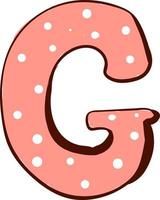 Letter G, illustration, vector on white background.