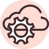 Computer cloud settings, illustration, vector on a white background.