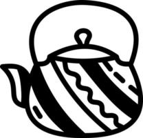 Decorative teapot, illustration, vector on a white background.