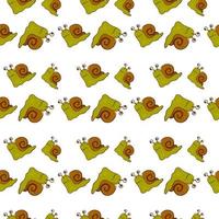 Snails pattern, illustration, vector on white background.