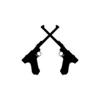 Silhouette of Pistol Gun for Logo, Pictogram, Website or Graphic Design Element. Vector Illustration