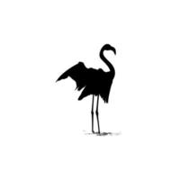 Dancing Flamingo Silhouette for Icon, Symbol, Logo, Art Illustration, Pictogram, Website, or Graphic Design Element. Vector Illustration