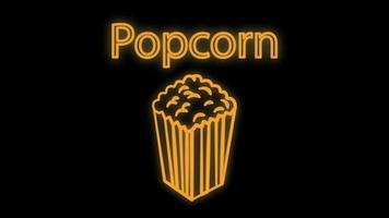 pop corn icon. Elements of Cinema in neon style icons. Simple icon for websites, web design, mobile app, info graphics vector