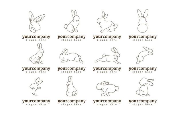 One lIne Rabbit Logo Template