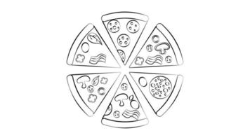 Icon Pizza in flat style isolated on white background. Food silhouette. Vector illustration