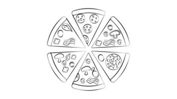 Icon Pizza in flat style isolated on white background. Food silhouette. Vector illustration