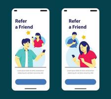 Refer a Friend Mobile Apps Concept Illustration vector