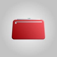 Fashionable beautiful beauty glamorous trend red women bag clutch bag on a white background. Vector illustration