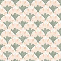 Lotus seamless vector pattern. Water lily and leaves on white background.