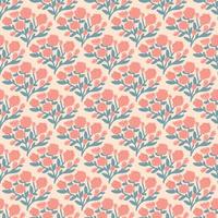 Roses and leaves damask seamless pattern. Vector illustration.