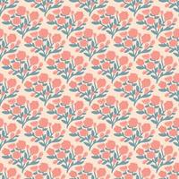 Roses and leaves damask seamless pattern. Vector illustration.