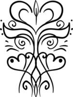 Decorative drawing, illustration, vector on white background.