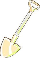 Shovel drawing, illustration, vector on white background.