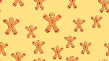 Seamless pattern with gingerbread man and woman Cookies. Holiday, brown vector
