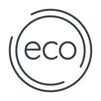 Round badge with the inscription eco.  Vector isolated icon.