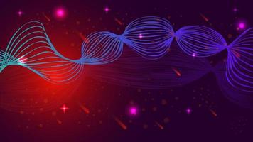 abstract blue and red background, vector illustration. cosmic waves. energy in the form of a long wave of light. silvery energy line. bright unusual background, background for illustrations