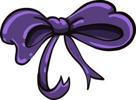 Purple bow ,illustration, vector on white background