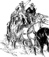 Stagecoach, vintage illustration vector