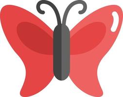 Red butterfly, icon illustration, vector on white background