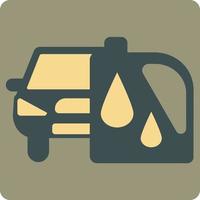 Car with a oil can, illustration, vector, on a white background. vector