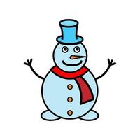 Vector realistic isolated Snowman for decoration and covering on the transparent background. Concept of Merry Christmas and Happy New Year