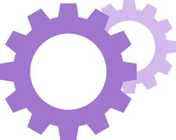 Purple gear, illustration, vector on a white background.
