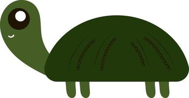 Smiling turtle, illustration, vector on white background.