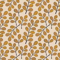 Vector seamless leaf pattern. Foliage with a beautiful ornament. Bright seamless pattern with beautiful leaves. Autumn illustration.