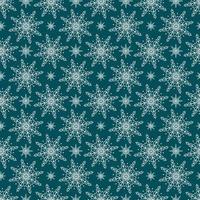 Vector pattern with snowflakes on a blue background. Pattern for New Year and Christmas. Suitable for background and wrapping paper in the winter version. Vintage decorative elements.