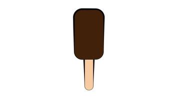 Ice cream icon, modern minimal flat design style. Chocolate ice cream bar on stick, vector illustration