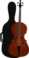 Cello case, illustration, vector on white background