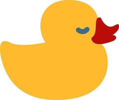 Yellow duck toy, illustration, vector on a white background.