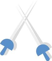 Blue court swords, icon illustration, vector on white background