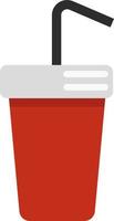 Drink in a red cup, illustration, vector on white background.