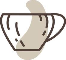 Brown mug for warm coffee, illustration, vector on a white background.