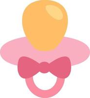 Pink baby pacifier with a bow, illustration, vector, on a white background. vector