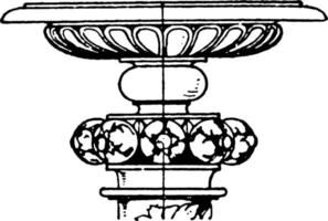 Renaissance Candelabrum Capital, vintage illustration. vector