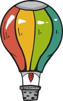 Colorful airballoon, illustration, vector on a white background.