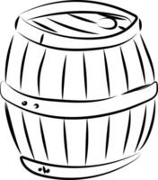 Barrel sketch, illustration, vector on white background.