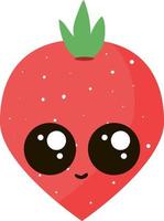 Cute little strawberry, illustration, vector on white background.