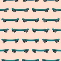 Blue skate , seamless pattern on a pink background. vector