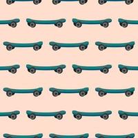 Blue skate , seamless pattern on a pink background. vector