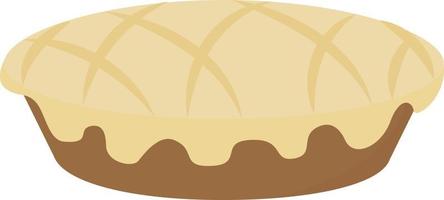 Apple pie, illustration, vector on white background.